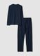 Blue pure organic cotton V-neck pyjamas_6