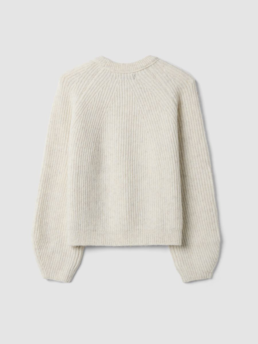 Beige ribbed wool-blend crew-neck jumper_2