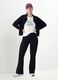 Felpa full zip nera in viscosa elasticizzata con colletto_1