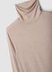 Beige stretch viscose top with mock neck, regular fit_5