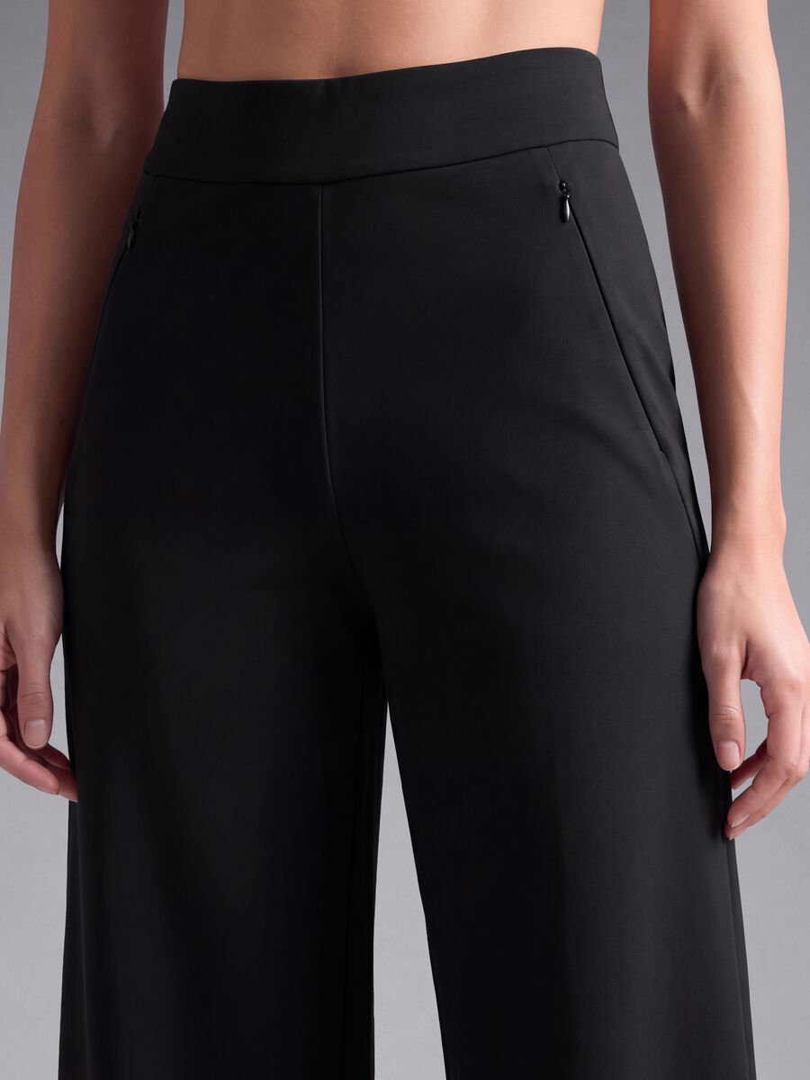 Black wide-leg stretch trousers ALTAVIA STUDIO_3