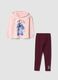 Completo rosa in misto cotone con cappuccio e stampa Stitch_0