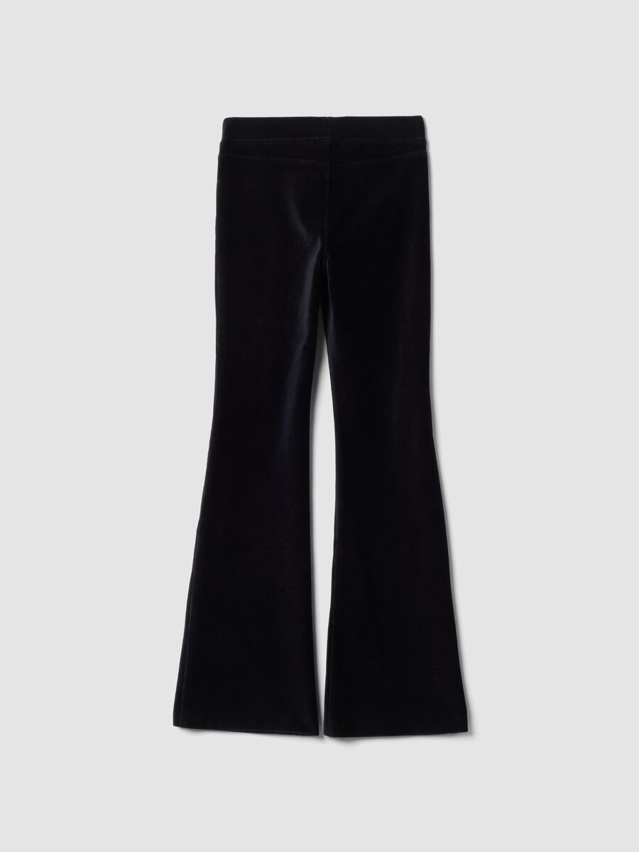 Black ribbed stretch cotton treggings_2