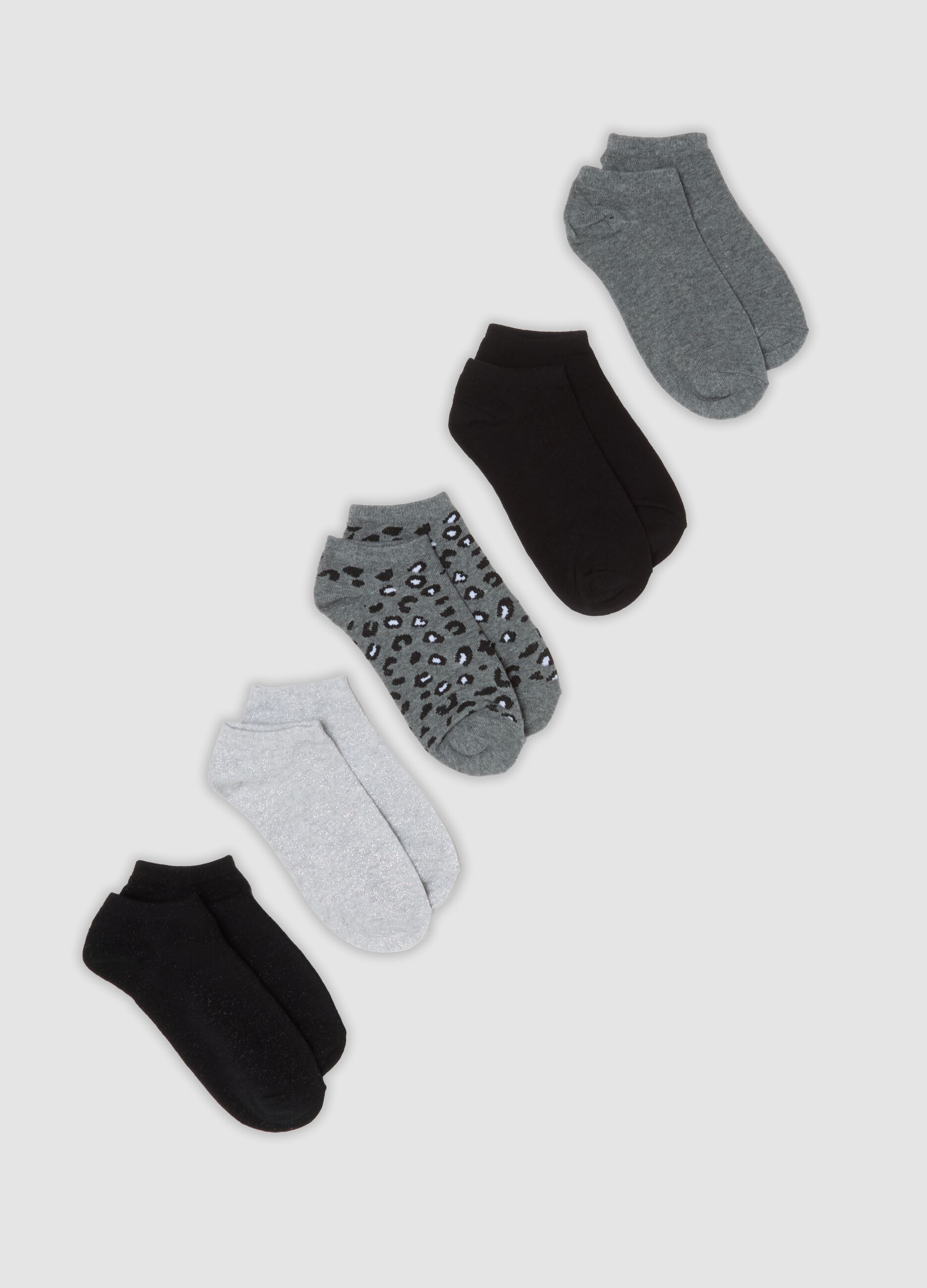 Five-pack of multicolour short socks in organic cotton blend