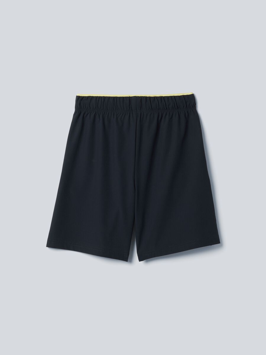 Black ALTAVIA COURT sports shorts in stretchy technical fabric for boys_4