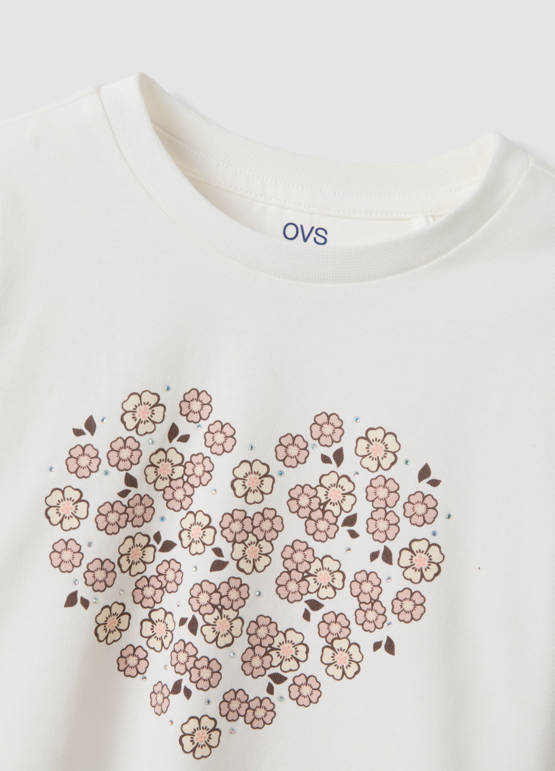 T-shirt bianca in puro cotone organico con girocollo