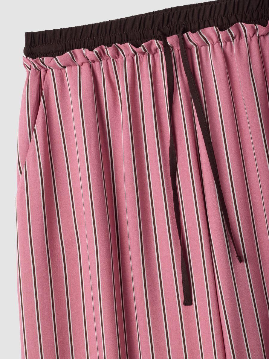 Pink pure viscose striped pyjama trousers_5