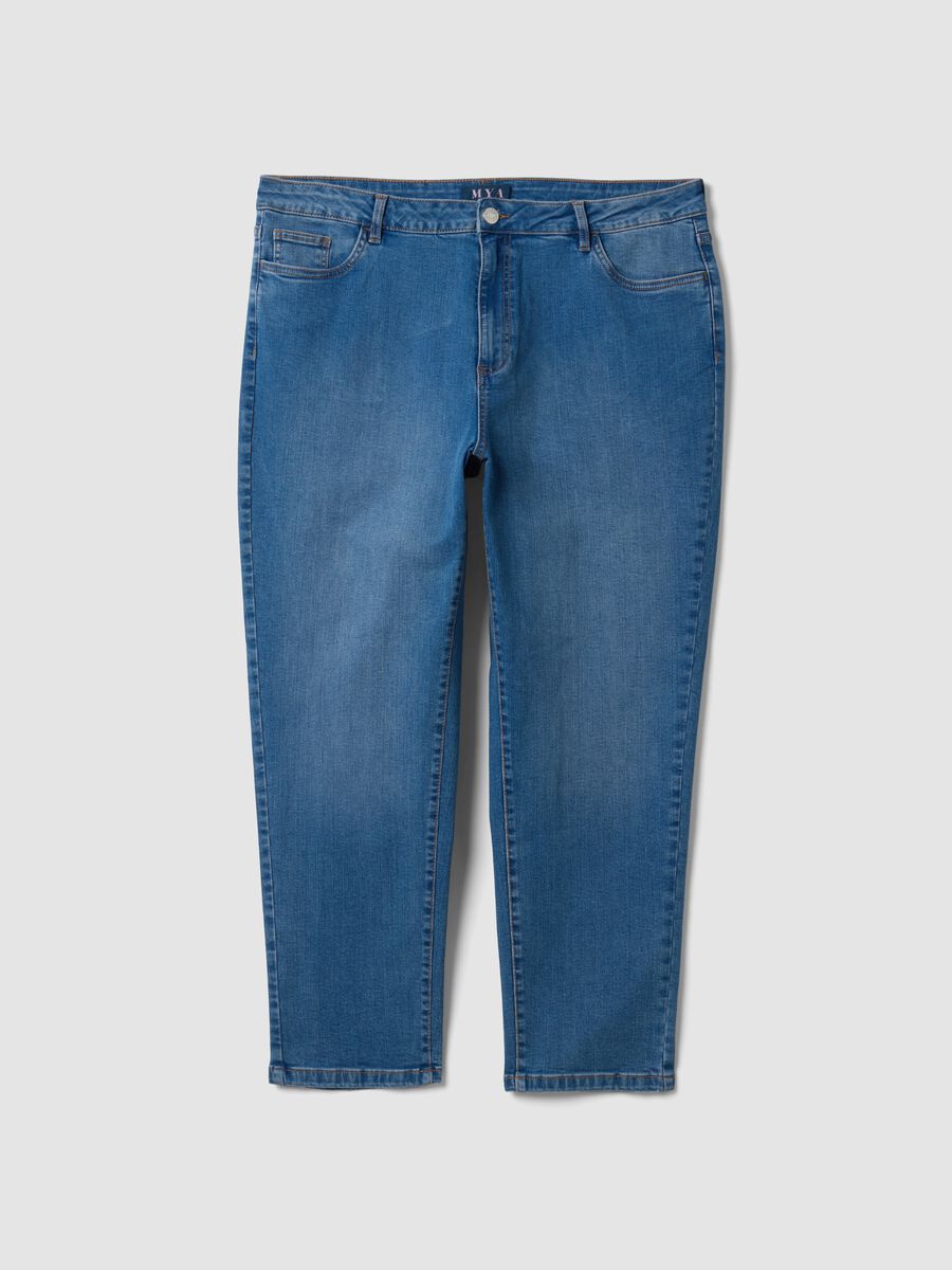 Blue denim slim-fit stretch cotton jeans_4