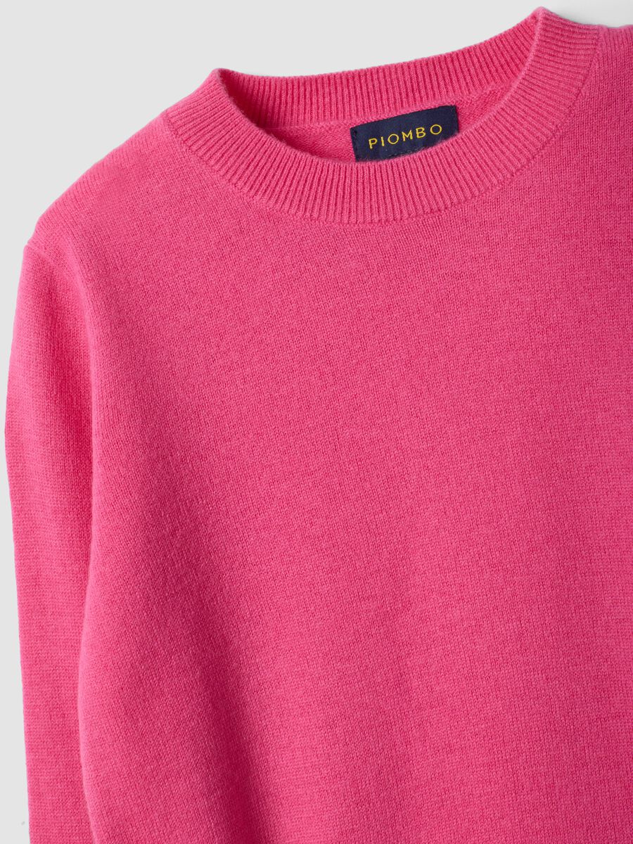 Pink pure wool long-sleeve jumper, regular fit_1