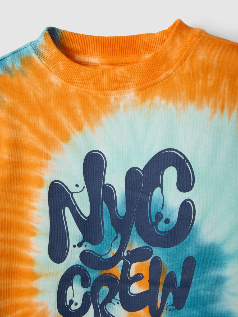 Kids' Oversize Fit Multicolour Tie-Dye Pure Cotton T-shirt_2