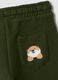 Completo jogging verde in puro cotone con stampa animaletto over fit_3
