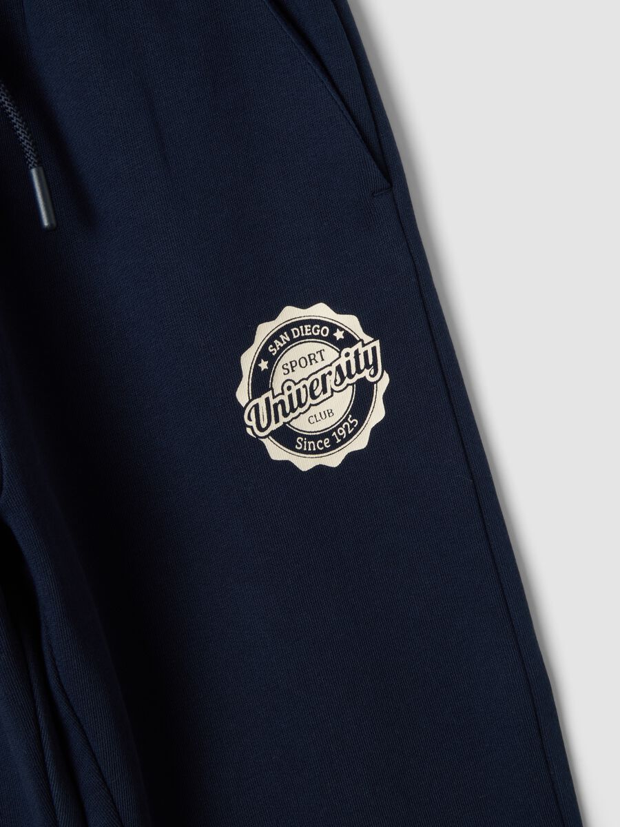 Blue pure cotton regular-fit joggers_2