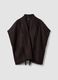 Brown wool-blend cape with fringe_0