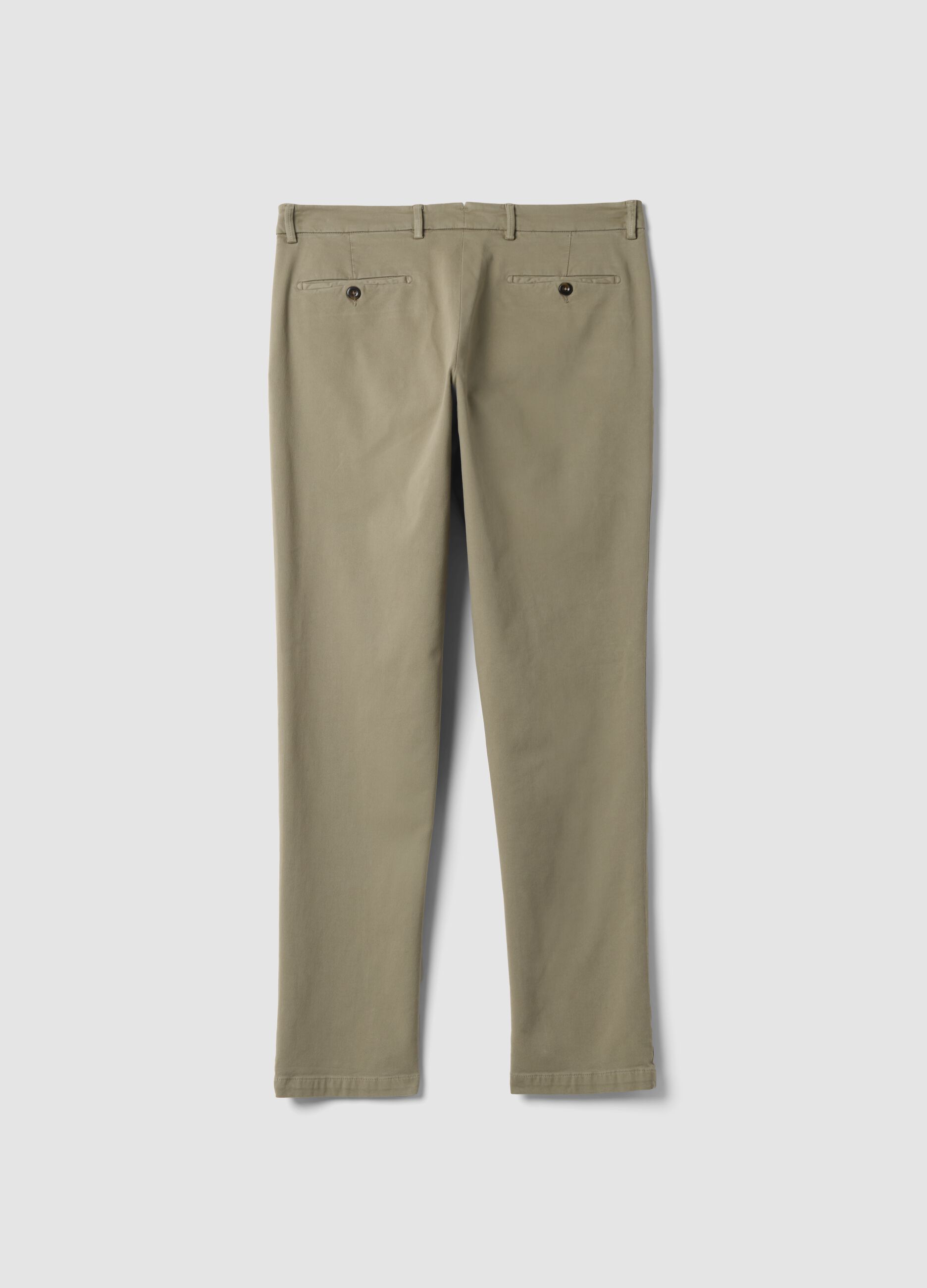 Pantaloni chino marroni in cotone e modal elasticizzato