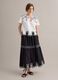 Long blue pure cotton skirt with embroidery_0