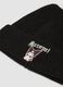 Cappello nero in misto lana elasticizzata a costine con ricamo Kuromi_2