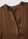Camicia marrone in tessuto elasticizzato con collo coreano_5
