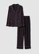 Brown pure viscose V-neck patterned pyjamas_0