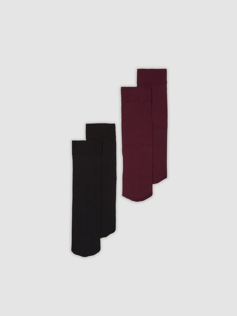 2-pack of black and red stretchy knee-high socks_0