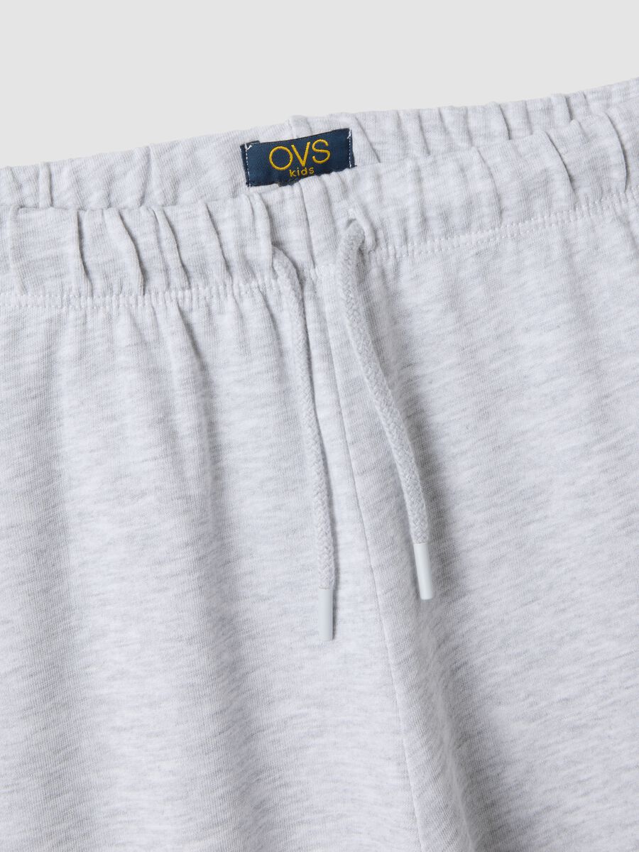 Grey marl culotte trousers in a cotton and viscose blend_2
