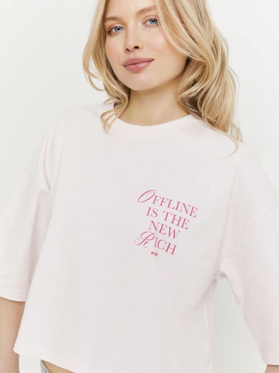 Pink pure cotton short-sleeve T-shirt_1