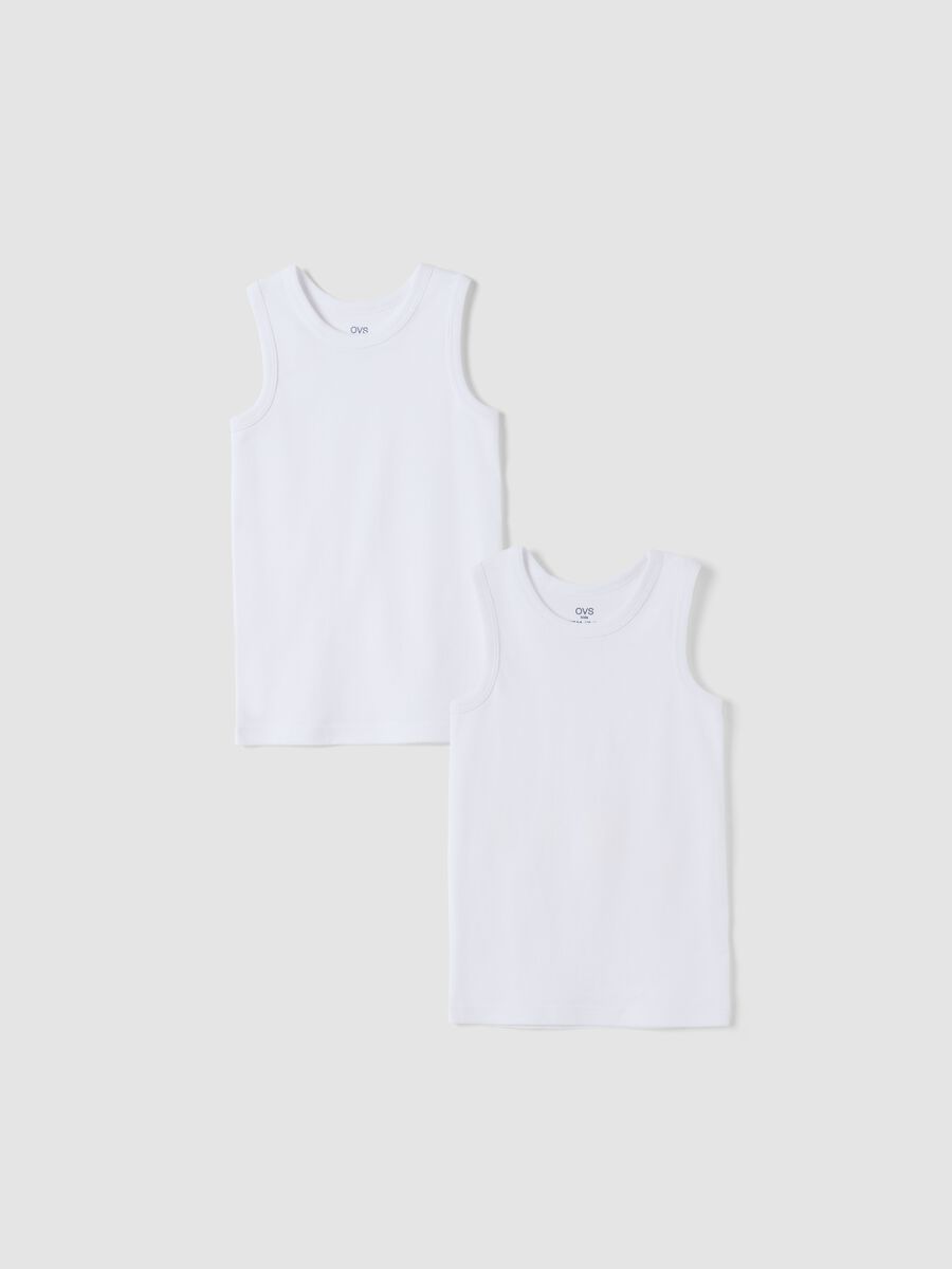 2-pack of white organic cotton crew-neck vests_0