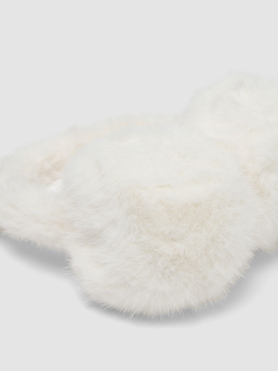 Cream white teddy-effect earmuffs_2