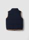 Blue padded gilet with zip and contrast trims_1
