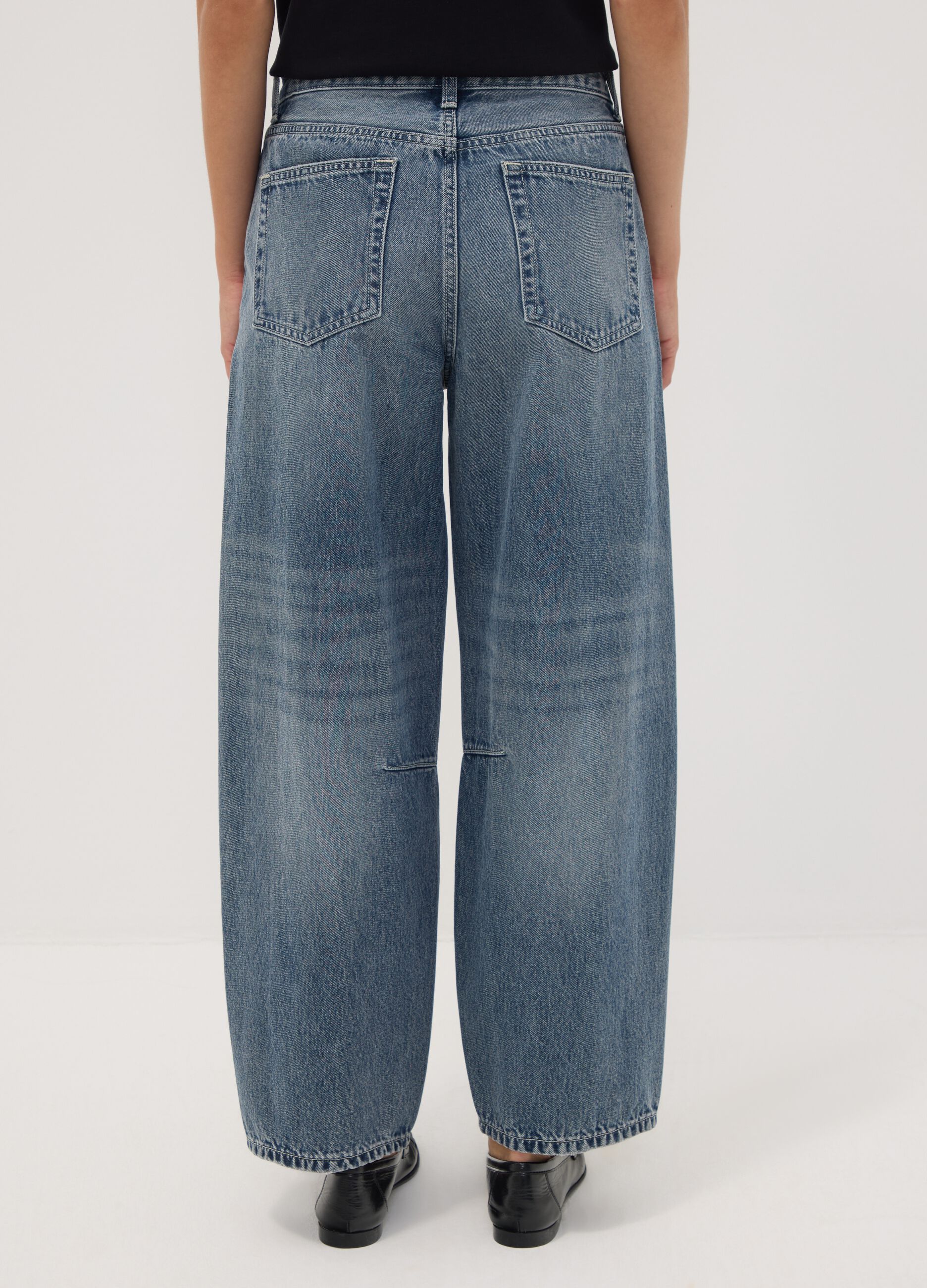Pure cotton denim balloon-fit jeans