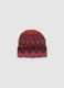 Cappello arancione e marrone in lana elasticizzata jacquard_0