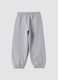 Grey organic cotton jogger trousers with print_1