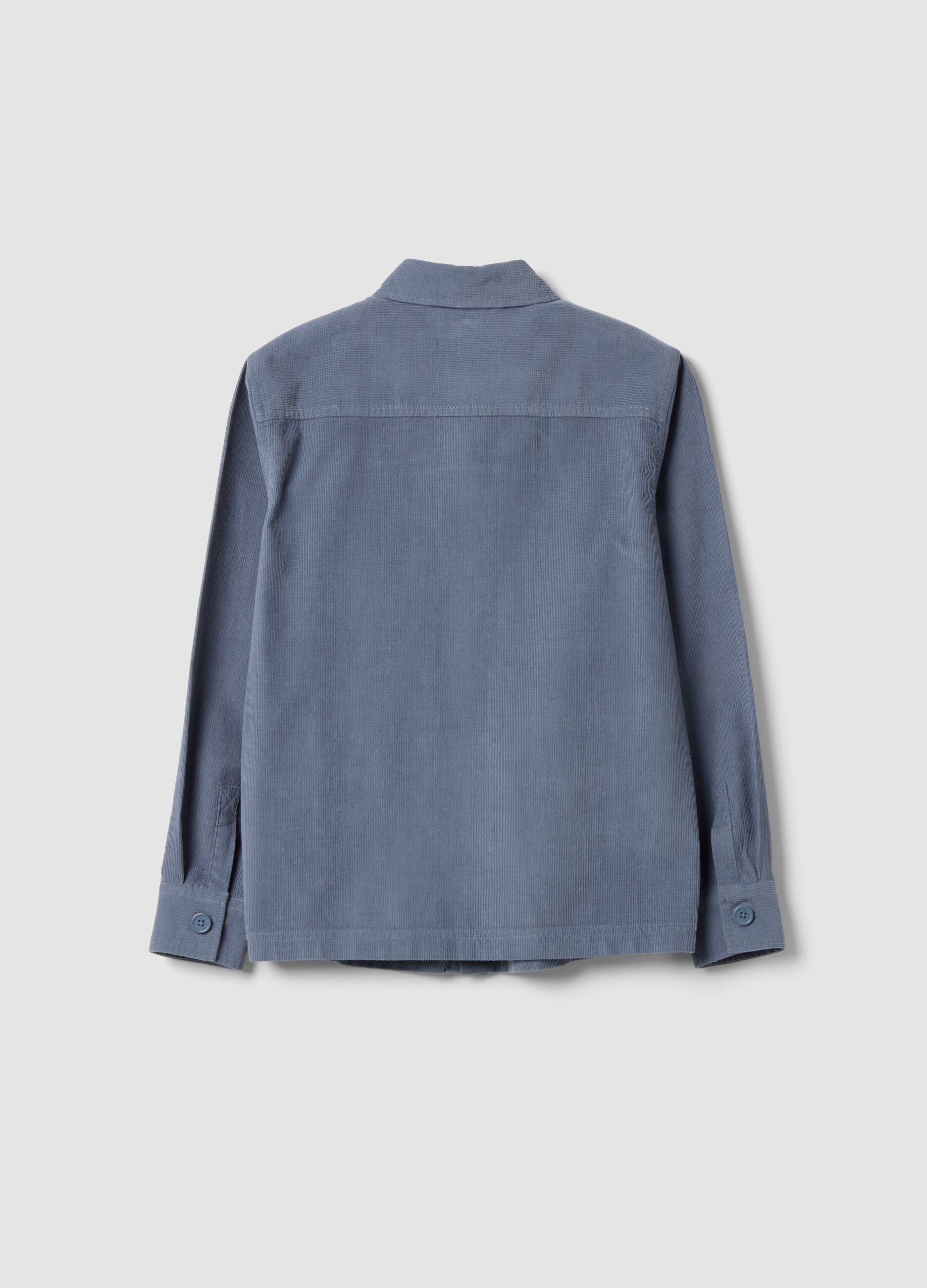 Grey pure cotton shirt with classic collar