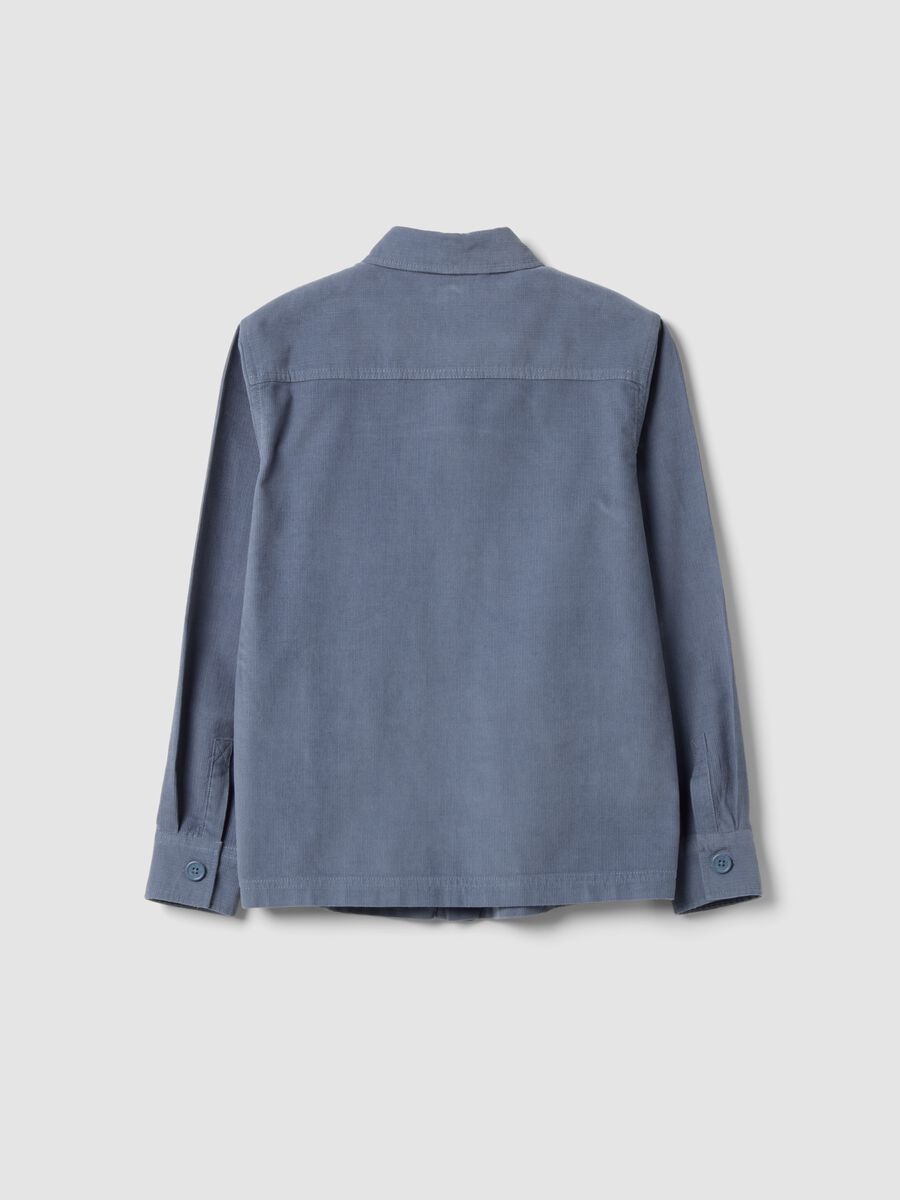 Grey pure cotton shirt with classic collar_2