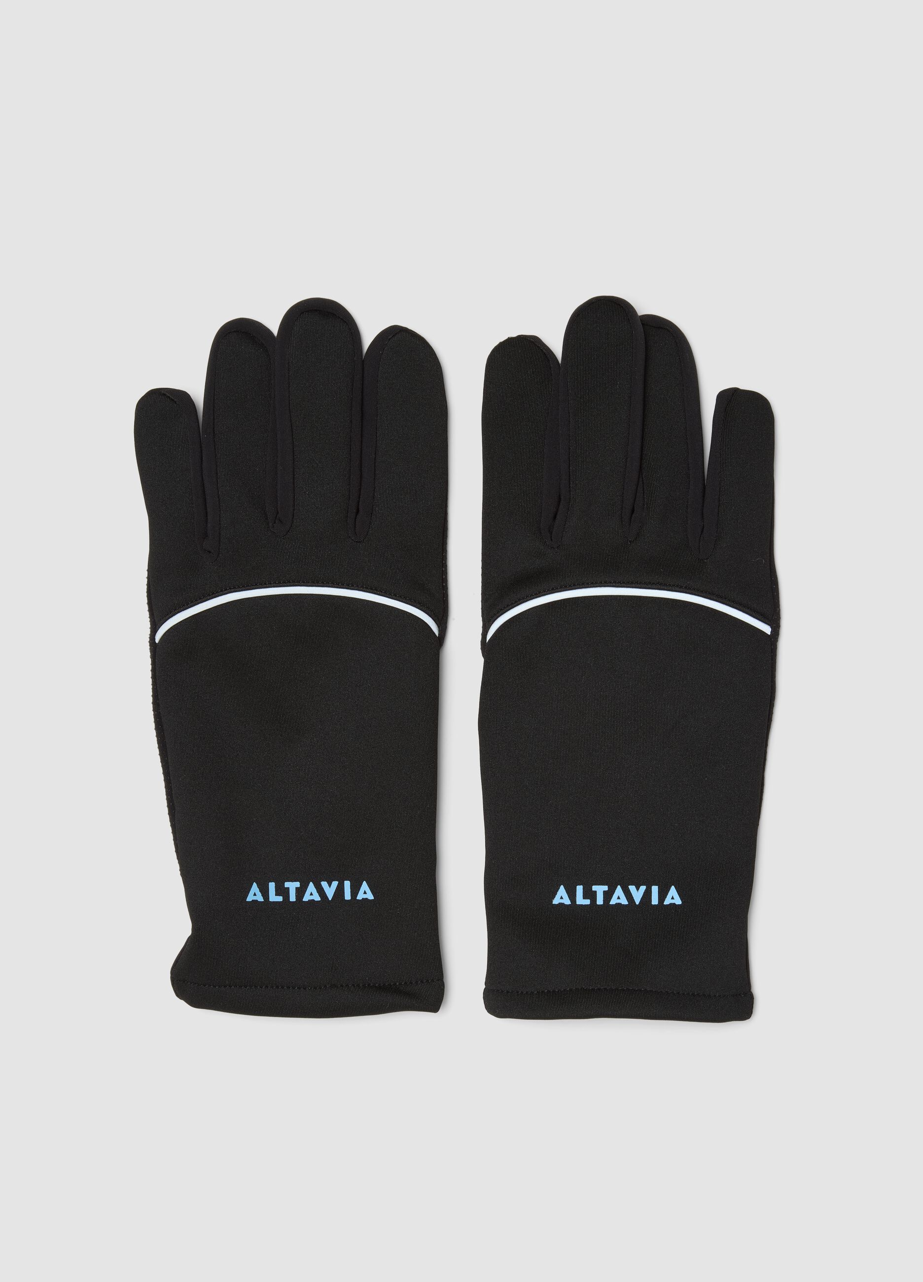 Guanti neri outdoor con inserti riflettenti ALTAVIA WITH DEBORAH COMPAGNONI