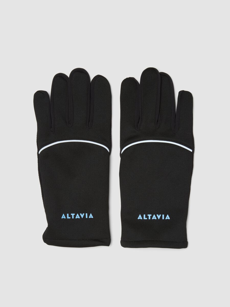 Black outdoor gloves with reflective inserts ALTAVIA WITH DEBORAH COMPAGNONI_0