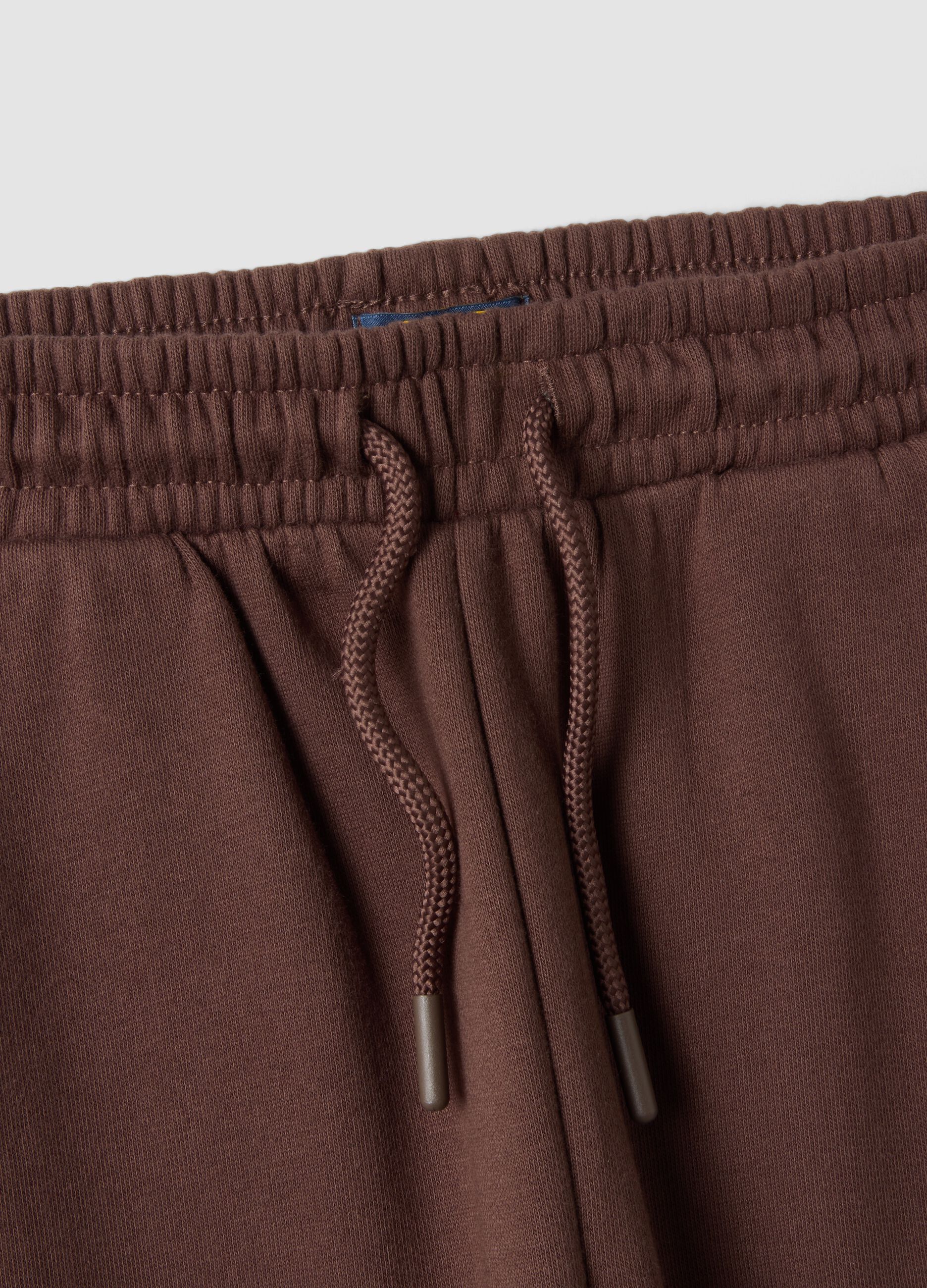 Pantaloni jogger marroni in puro cotone regular fit