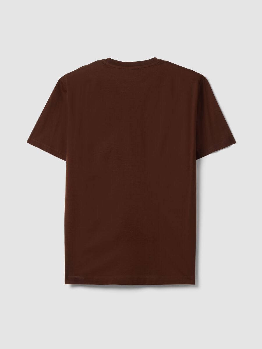 Brown pure cotton jersey T-shirt with relaxed fit crew neck_2