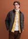 Green pure cotton jacket with velvet collar_1