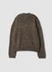 Brown wool-blend crew-neck cardigan, regular fit_2