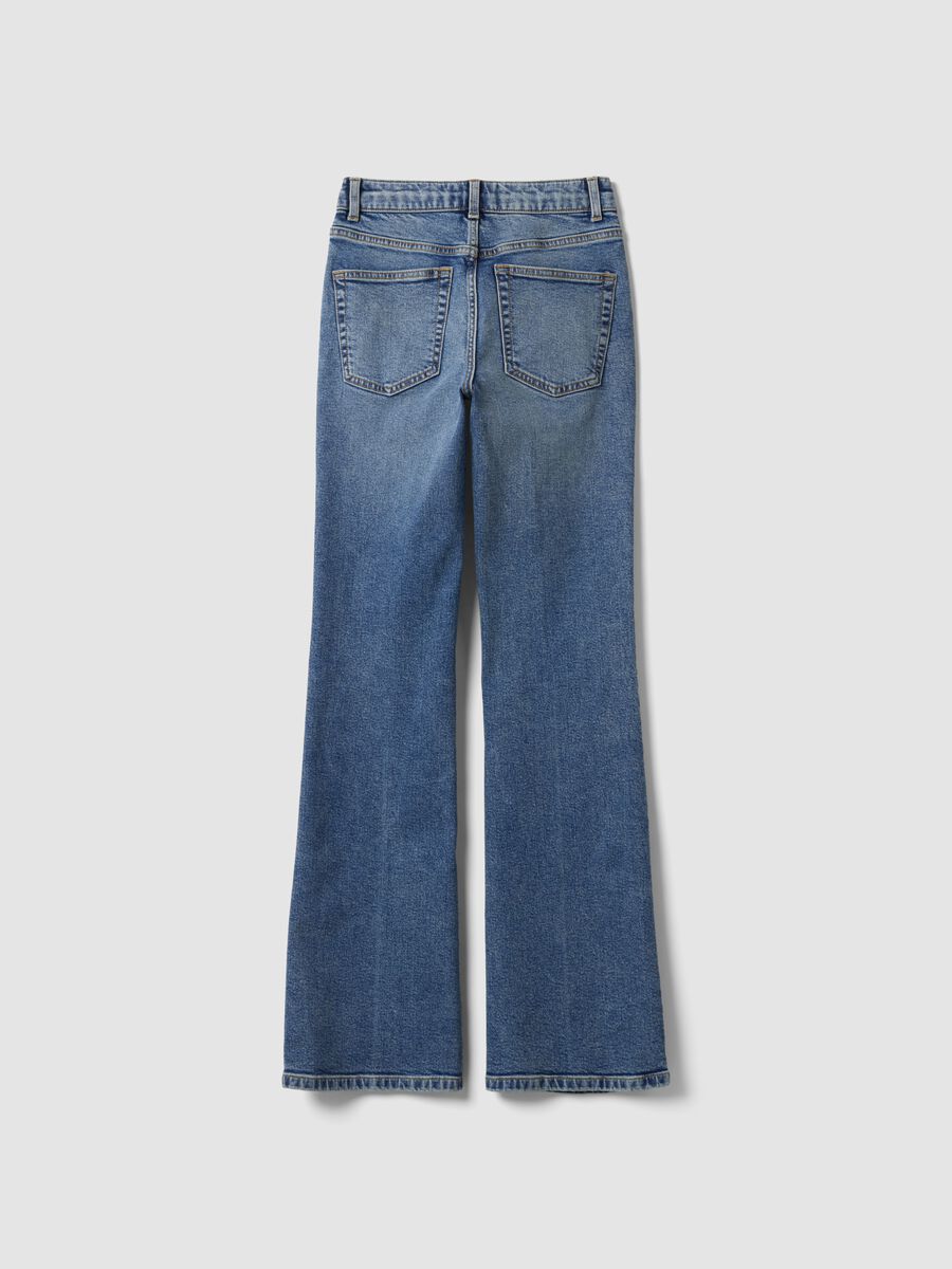 Light Blue Stretch Cotton Bootcut Jeans_6