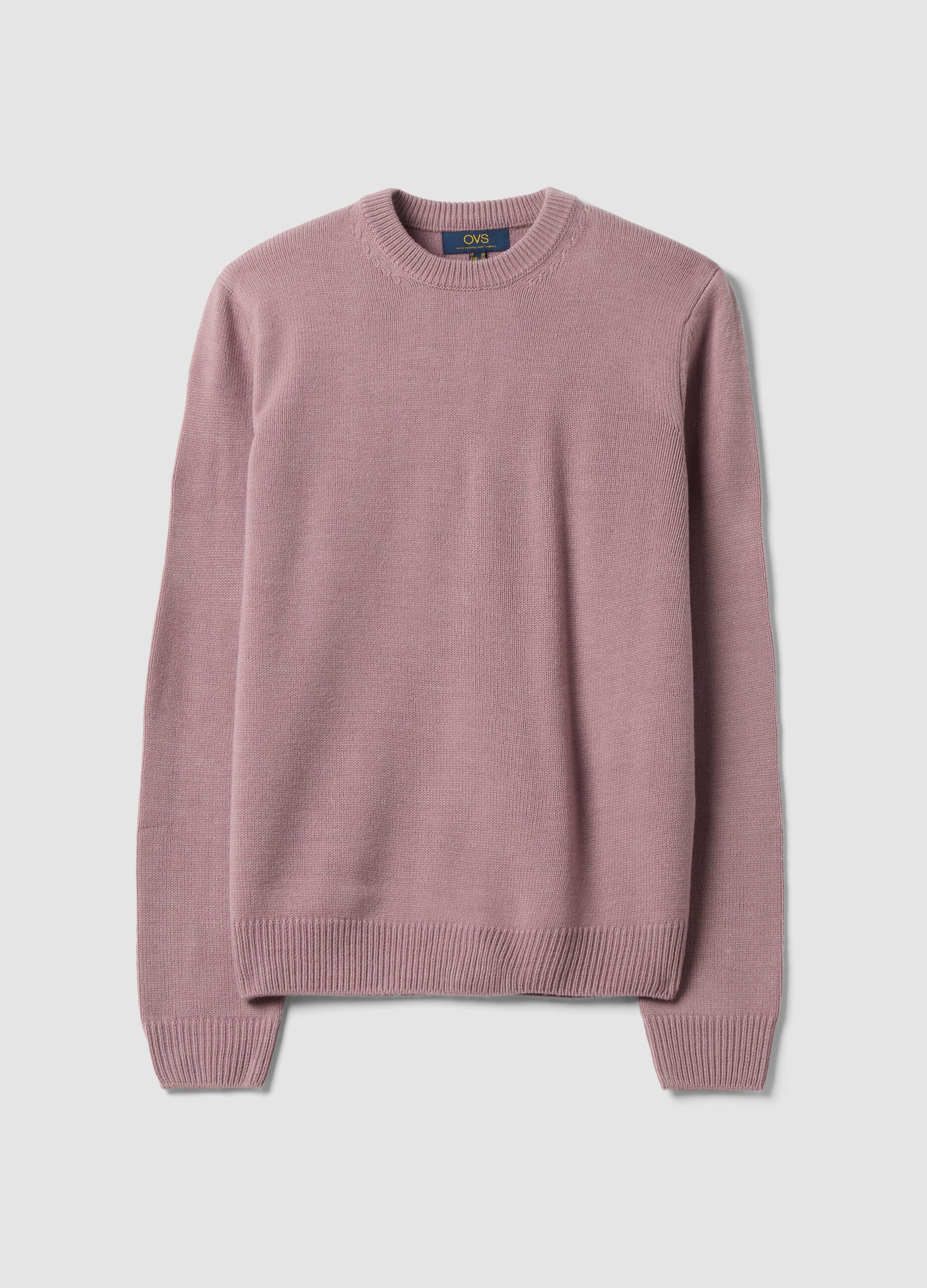 Maglia rosa girocollo in jersey knit regular fit