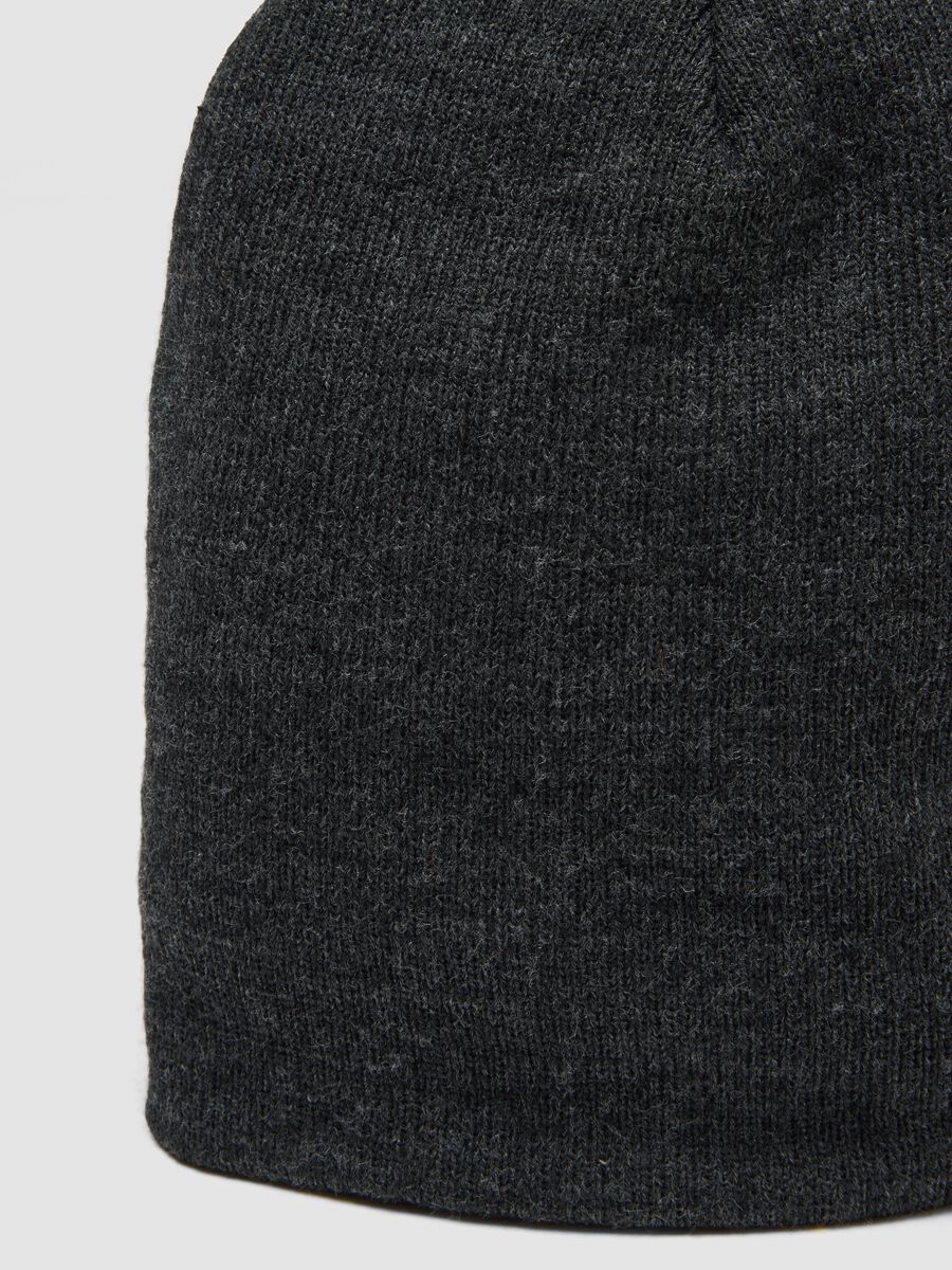 Dark grey jersey knit beanie_2