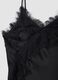 Black viscose-blend dress with deep V-neck and lace_5