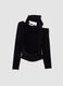 Black stretch top with crew neck_0