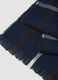 Sciarpa blu navy a quadri con frange_2