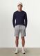 Grey cotton-blend shorts with elasticated waistband, regular fit_0