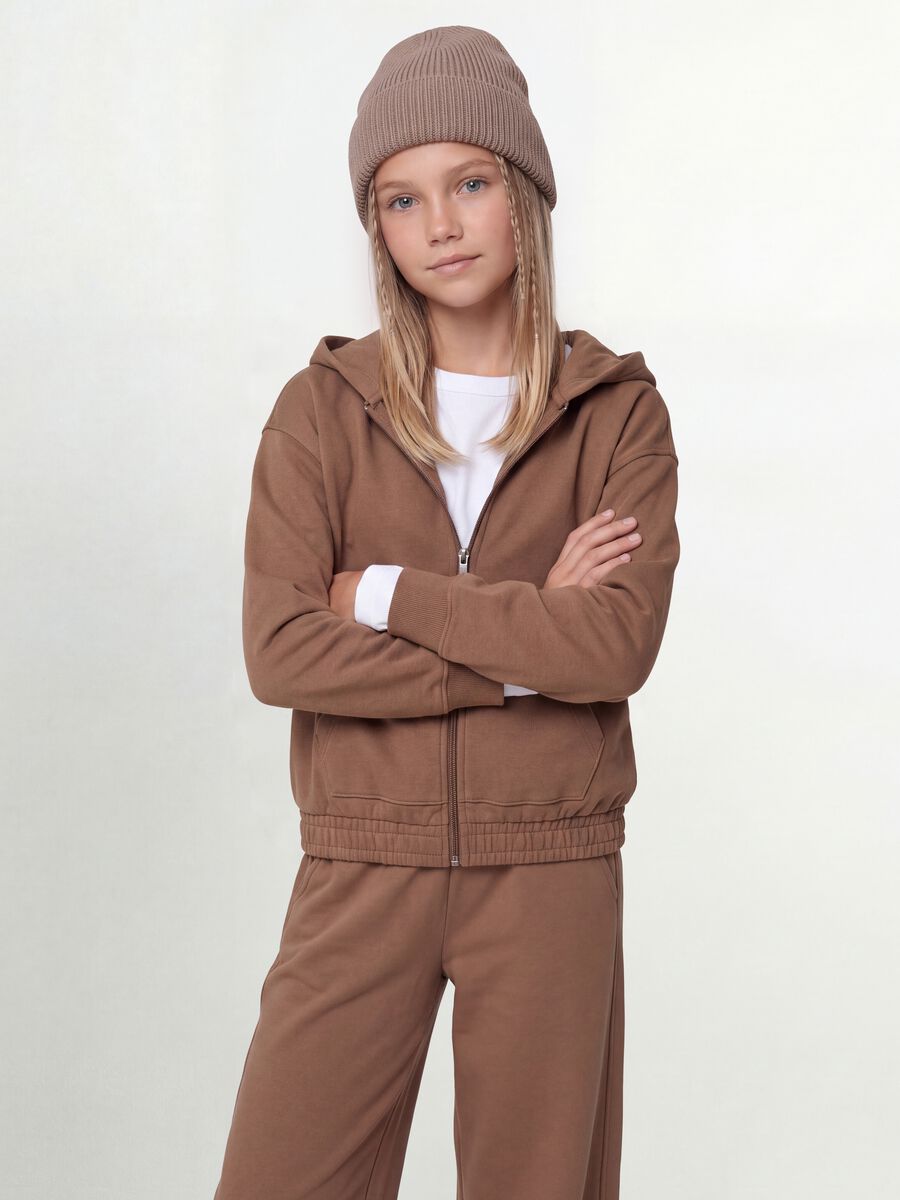 Brown organic cotton hoodie_0
