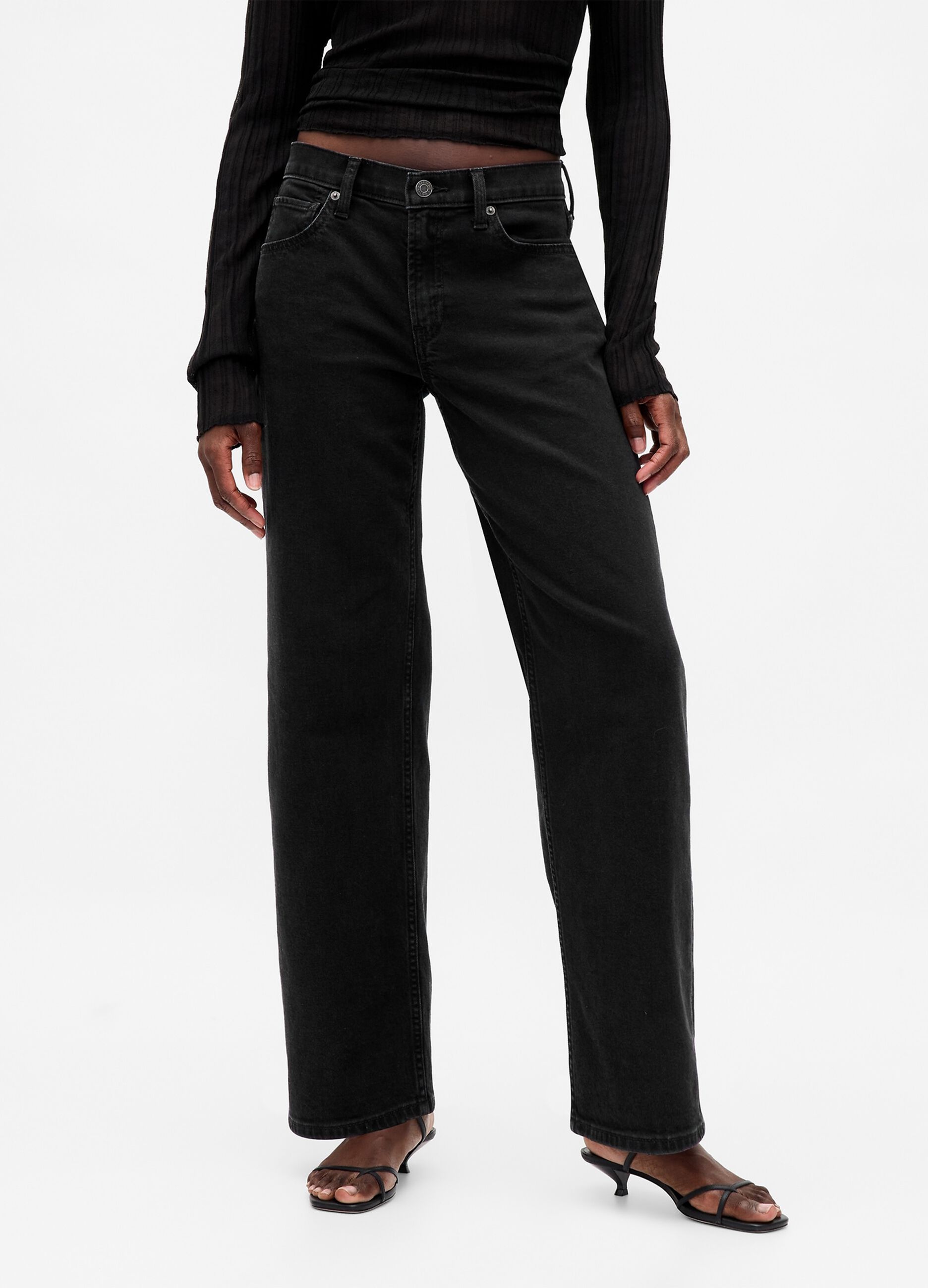 Stretch Black Denim Trousers