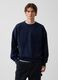 Blue sweatshirt in pure cotton_0