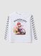 T-shirt bianca in cotone elasticizzato con stampa Mario Kart_0